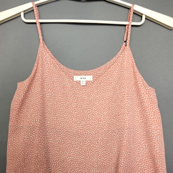 MINE for Anthropologie Polka Dots Tank Top Womens M Peach Orange White NWOT - Picture 2 of 11